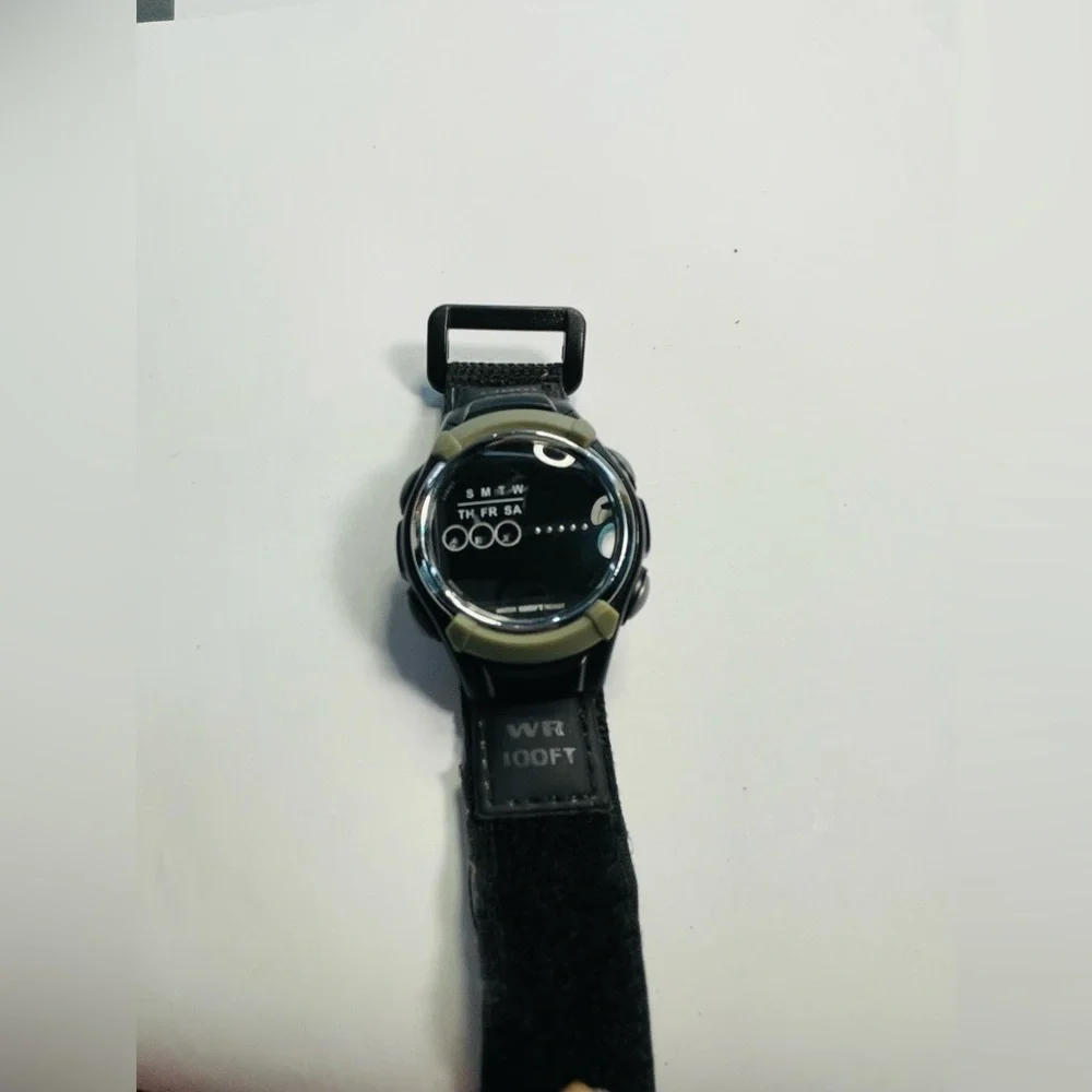 Vintage Unisex Black 34mm Case Sports Digital Retro Watch Waterproof swimming